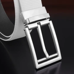 2022 designer white belts men high quality pin buckle genuine leather famous brand young men cowboy casual ceinture homme