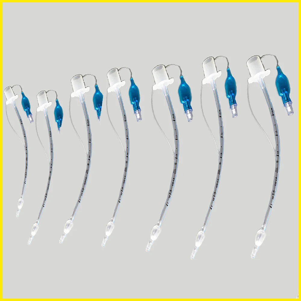 5Pcs Pet Cat 2.5-6.0mm Respiratory Anesthesia For Tracheal Intubation With Pouch Olive-shaped Small Animal Use Rabbit Hospital