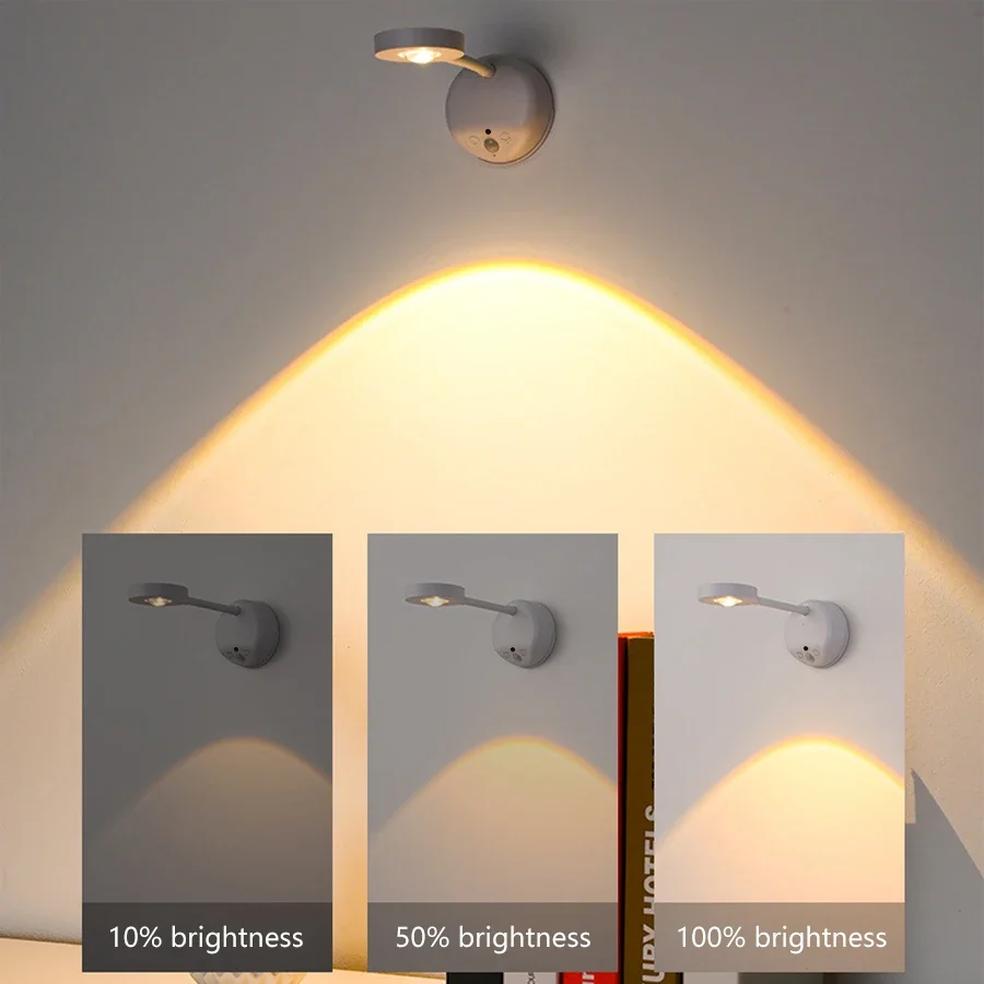 

Motion Sensor Wall Light Atmosphere Night Light USB Rechargeable Spotlights Wall Lamp Dimmable LED Light For Bedroom Living Room