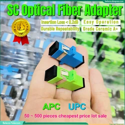 LOT SALE SC-APC/UPC Simplex Single-mode Fiber Optic Adapter Optical Fibra Coupler SC/APC Flange SC/UPC Connector