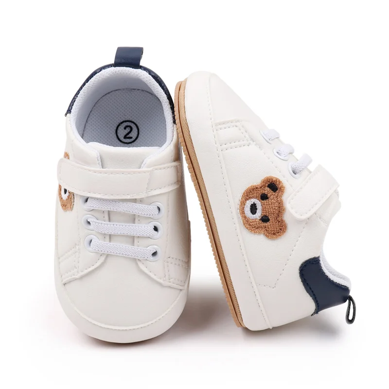 White Baby Shoes Cute Bear Casual Sneakers Toddler Non-slip Newborn Boy Girl First Walkers