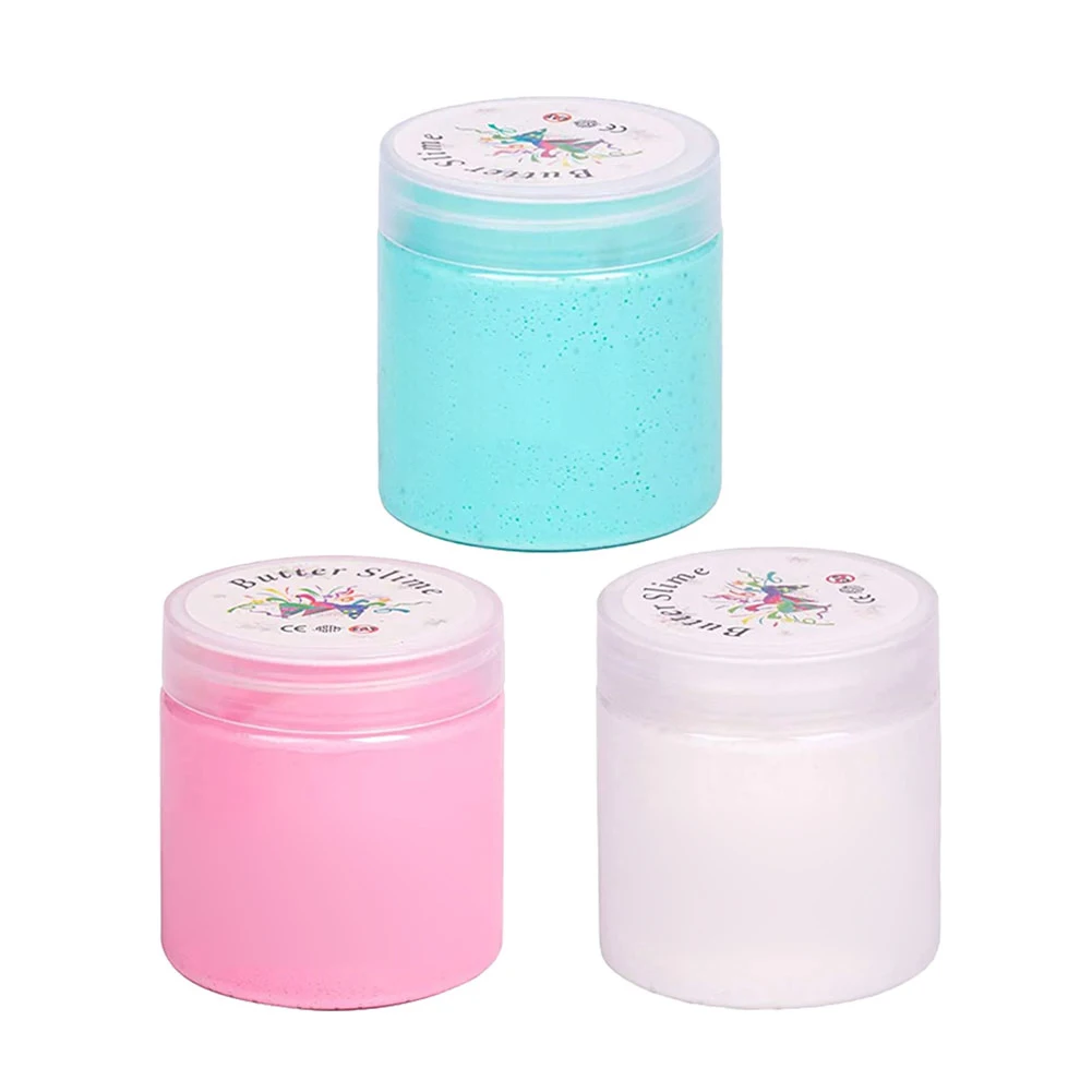 3 pçs modelagem argila não pegajosa melancia sorvete algodão lama kit brinquedo diy antiestresse elástico descompressão presente de natal