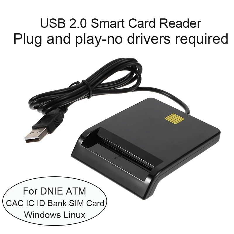 USB 2.0 Smart Card Reader Superior Quality Skillful Manufacture for DNIE ATM CAC IC ID Bank SIM Card Windows Linux
