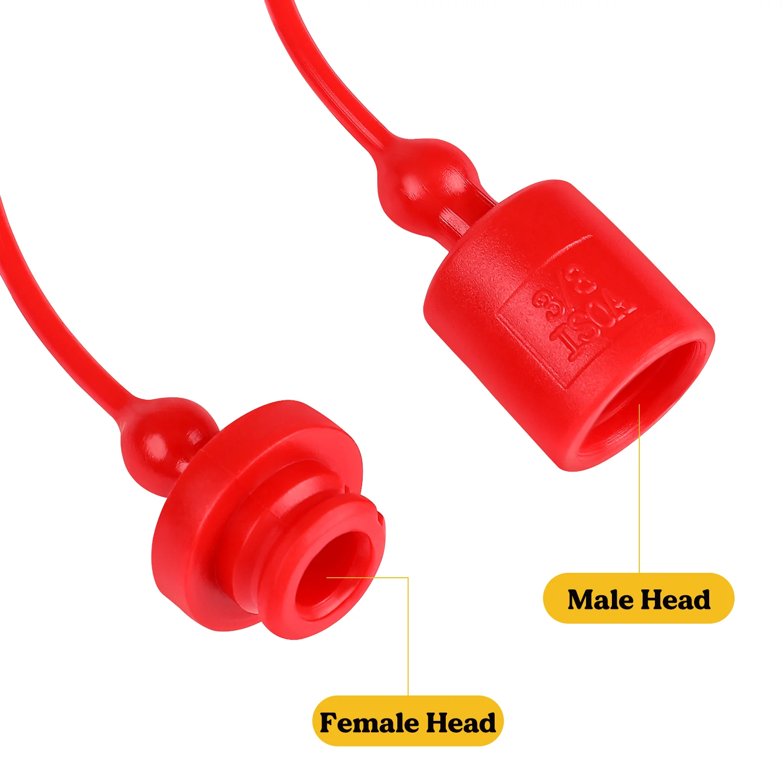 2 Sets Connector Dust Protection Cap Quick Coupler Connections Hydraulic Covers Caps Hose Pvc