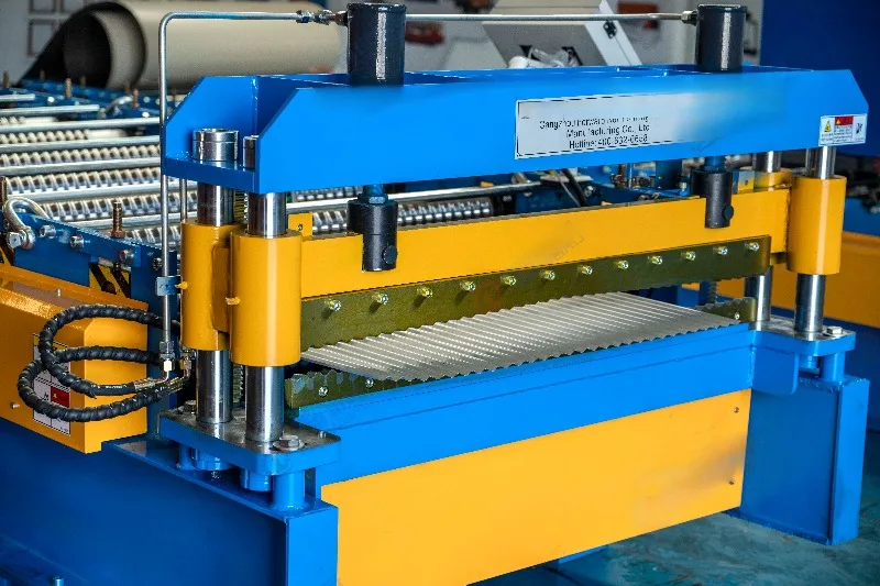 Roof Tile Roll Forming Machine Steel Sheet Cold Bending Equipment Corrugated Steel Roll Forming Machine with Engine and Motor
