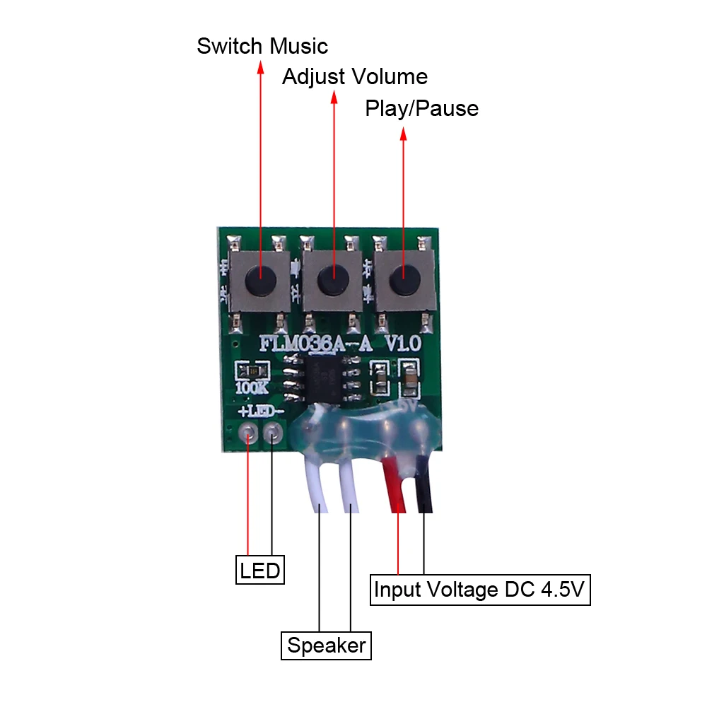 DIY Voice Sound Module 30s 60s 4min Light Control Record Greeting Card 10s Infrared Trigger Record 36 Doorbell Music Loudspeaker