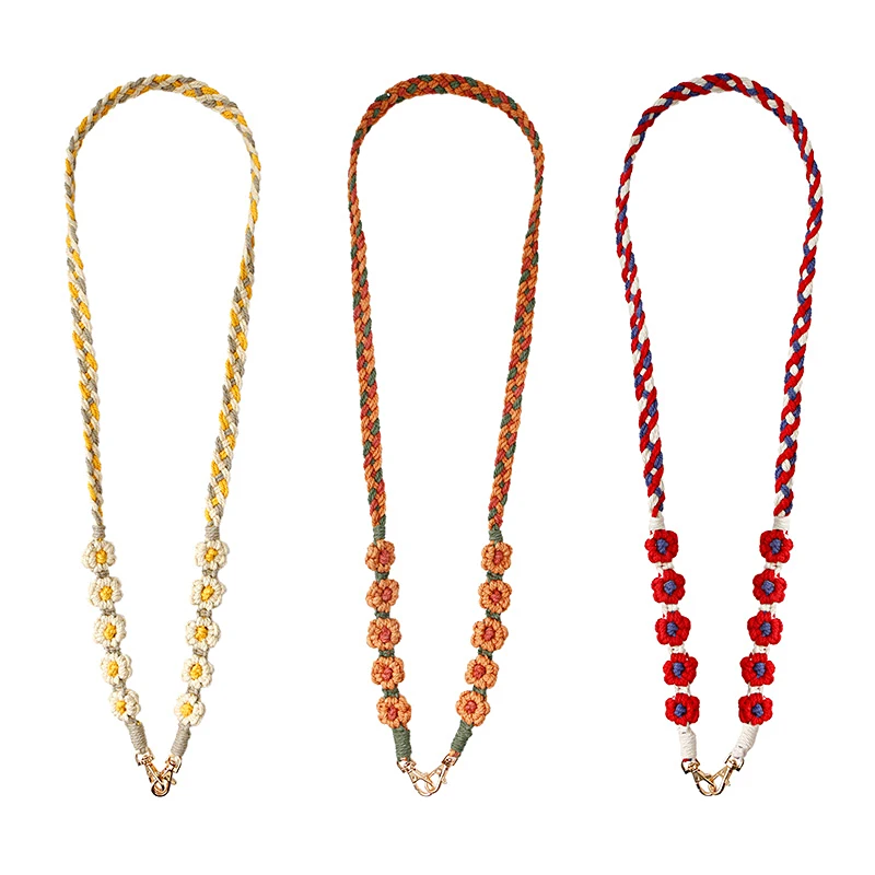 Long Diagonal Rope Anti Loss Small Mobile Phone Bag Hanging Rope Daisy Flower Hanging Chain Universal Phone Case Hanging Rope