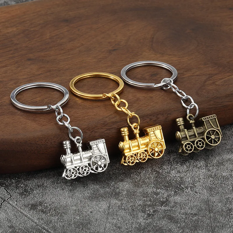 1PC Creative Vintage Mini Mechanical Old Train Keychain Pendant For Men Bag Charm Car Keychain Jewelry Souvenir Gifts