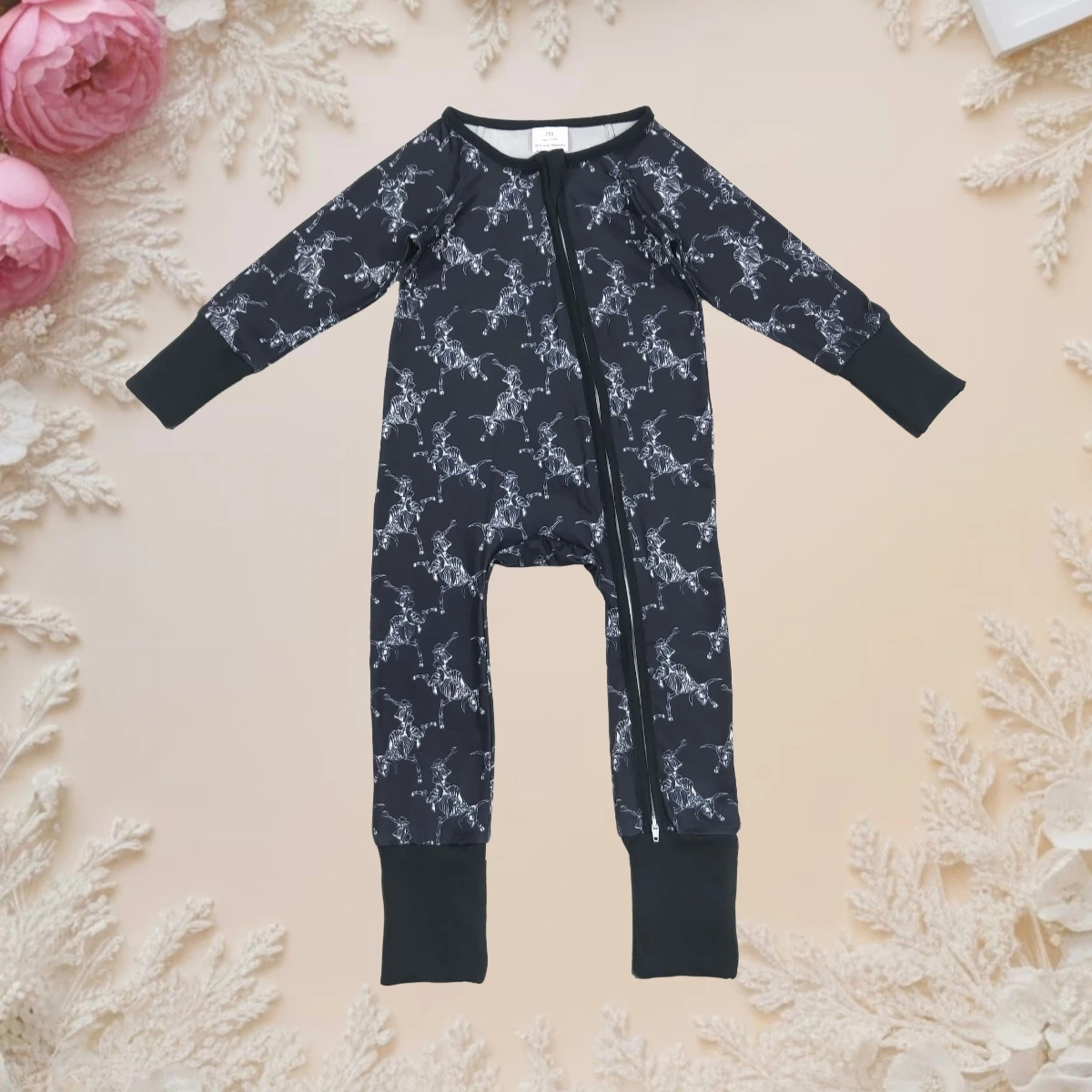 

Baby Boy Girl Zipper Romper Infant Long Sleeve Pajamas Toddler One Piece Sleepwear Newborn Zipper Front Jumpsuit Outfit Clothes