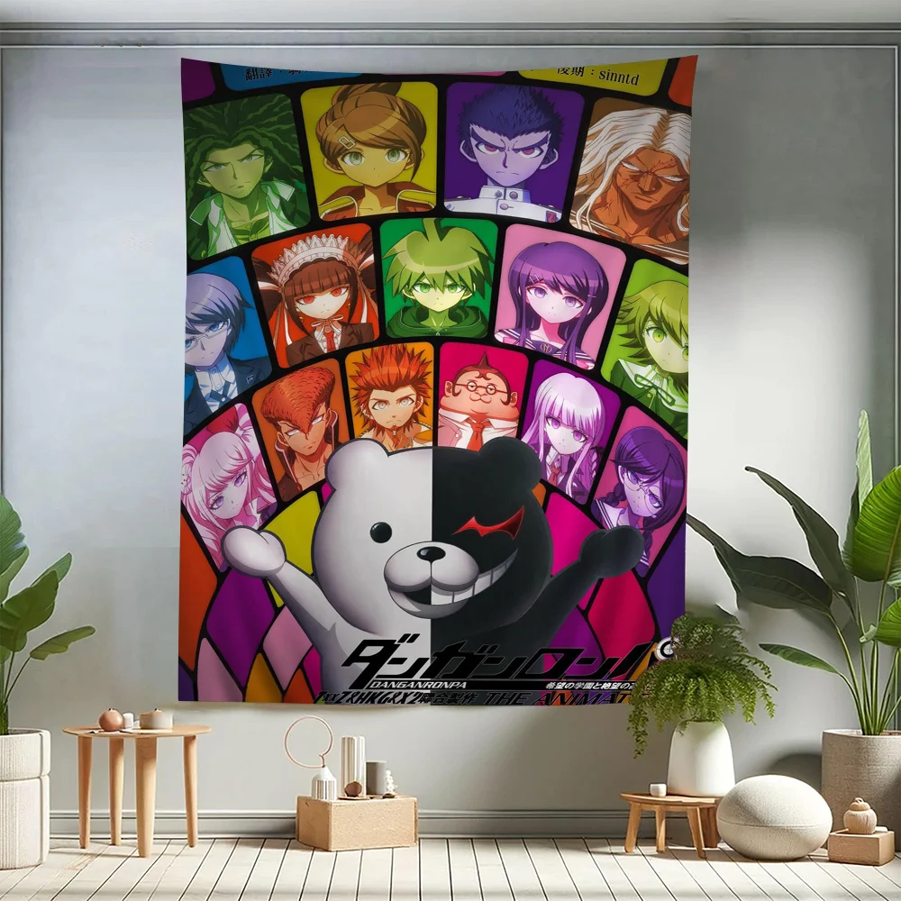 Klassische Anime-Spiels erie Danganronpa bunte Tapisserie Wandbehang böhmische Wandteppiche Mandala Wand kunst Dekor