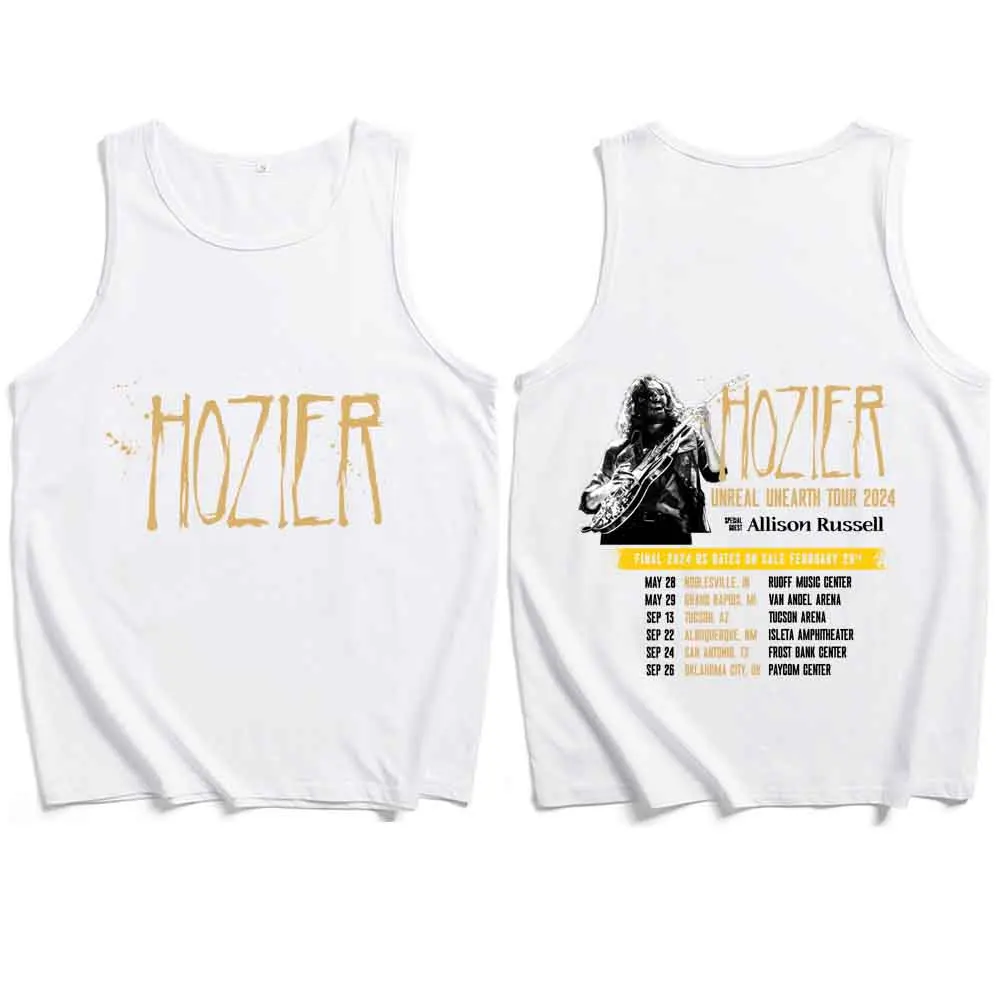 Hozier Unreal Unearth Tour 2024 Tank Tops Vest T-Shirt Unisex T-shirt Sleeveless Summer Casual Regular Printing