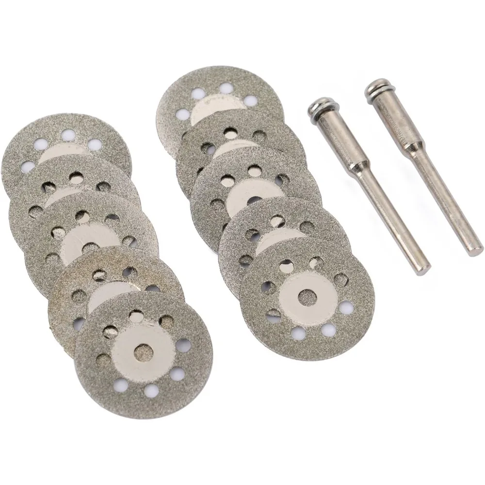 10 Stück mit 2 Stück 22mm Mini-Schleifscheiben, scharfe Diamant-Trennscheiben, DIY-Werkzeugzubehör für Dremel