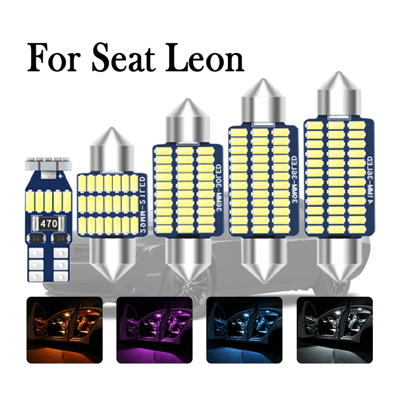 

Car Interior LED Light Canbus For Seat Leon MK2 MK3 MK1 1 2 3 1M 1P 5F 1999 2000-2003 2004 2005 2007 2008-2017 2018 Kit Lamp