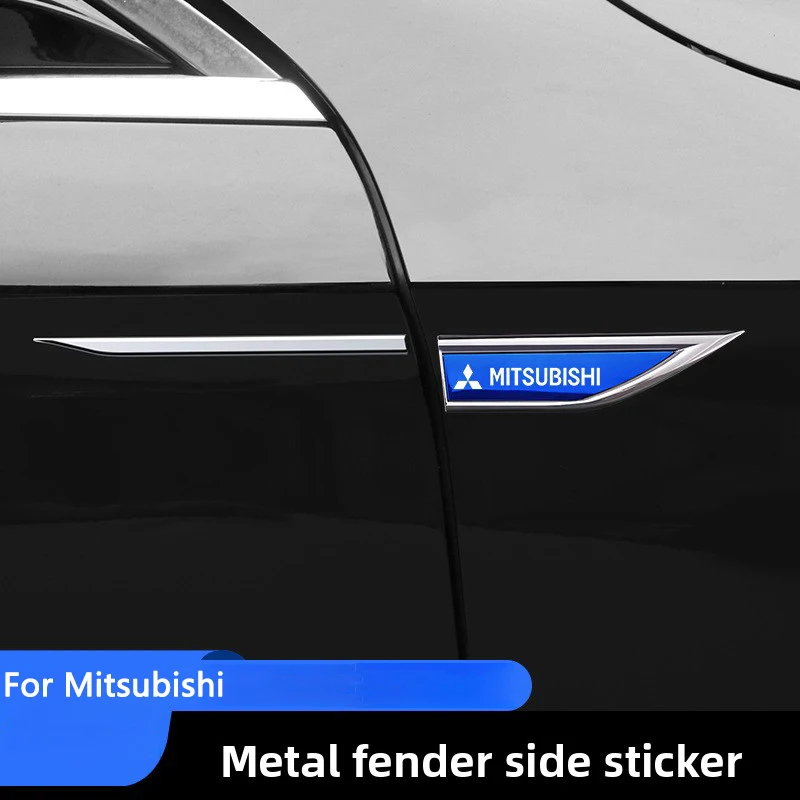 

Car Metal Door Side Fender Logo Sticker Emblems Decals For Mitsubishi Outlander Lancer ASX Eclipse Pajero EVO Triton Attrage