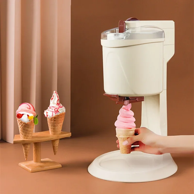 

Ice Cream Maker Operation DIY Handmade Soft Ice Cream Machine Kitchen Easy ABS Mini Electric Simple Home Automatic English 1000