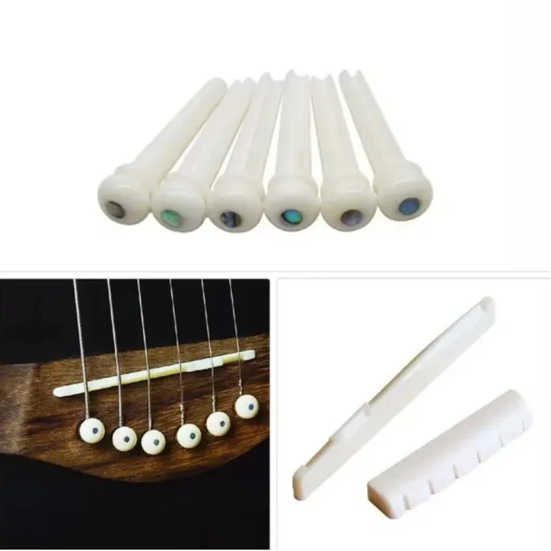 8-piece folk acoustic guitar string nail mountain pillow set ABS string nail accessories guitar bridge