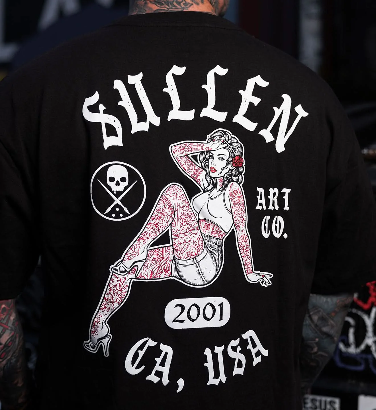 Cali Pin Up Tattoo Art Street Trend Fashion Casual T-Shirt Men's and Women's Luxury Brand Top