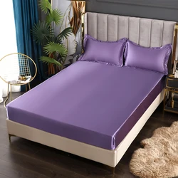 Nuovo lenzuolo con angoli in raso coprimaterasso in Rayon in stile europeo lenzuolo con fascia elastica King 140x200 160x200 biancheria da letto senza federa