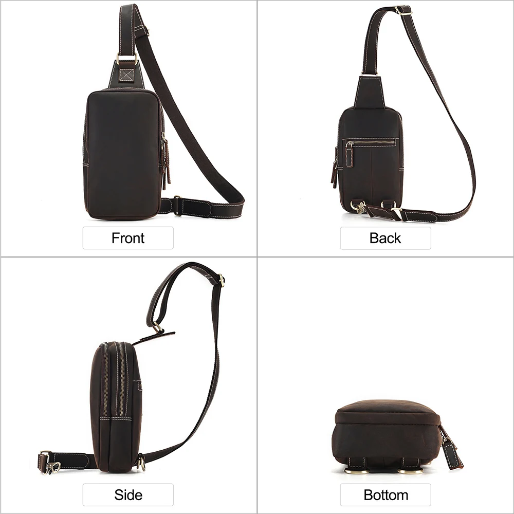 JOYIR-Bolso de hombro Crazy Horse de cuero genuino para hombre, bandolera de viaje, senderismo, Vintage