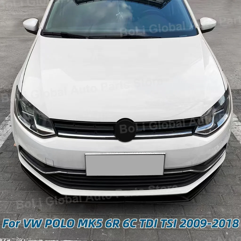 For VW POLO MK5 6R 6C TDI TSI 2009-2018 Car Front Bumper Lip Spoiler Cap Front Lip Guard Protector Covers Bodykit Tuning 2pcs