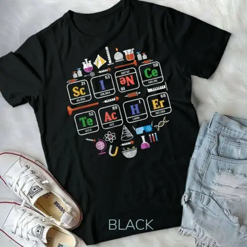 

Science Teacher Periodic Table Chemistry Elements Xmas Gift Unisex Form T-Shirt