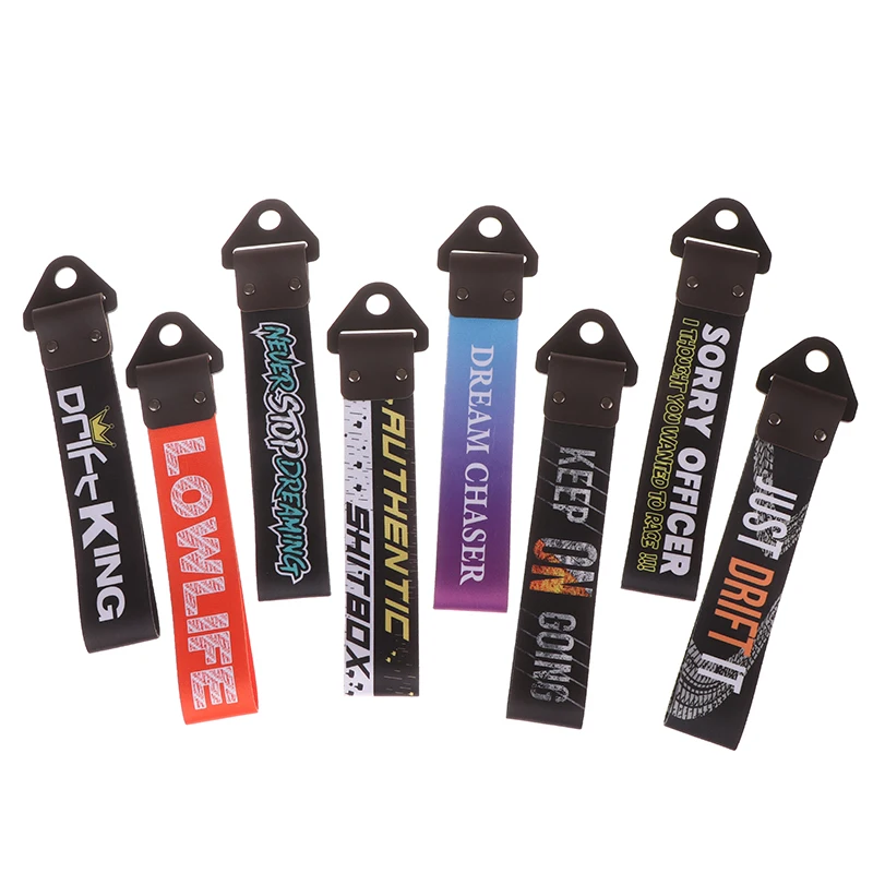 1PC Tow Strap Car Trailer Strap Tow Bar Nylon Car Tow Rope Hook Front Bumper Decorative Tow Hook Tuning Shitbox