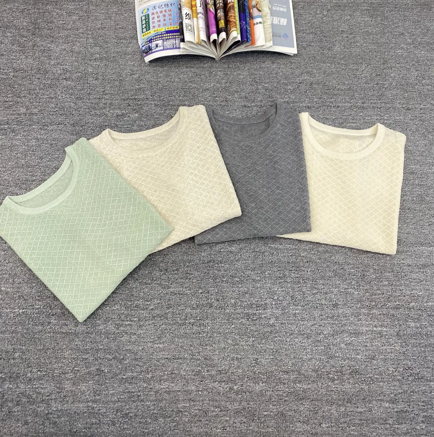 

2026 Spring/Summer New Arrival Round Neck Women'S Loose Batwing Sweater Linen Tencel Blend Jacquard Knit Sweater