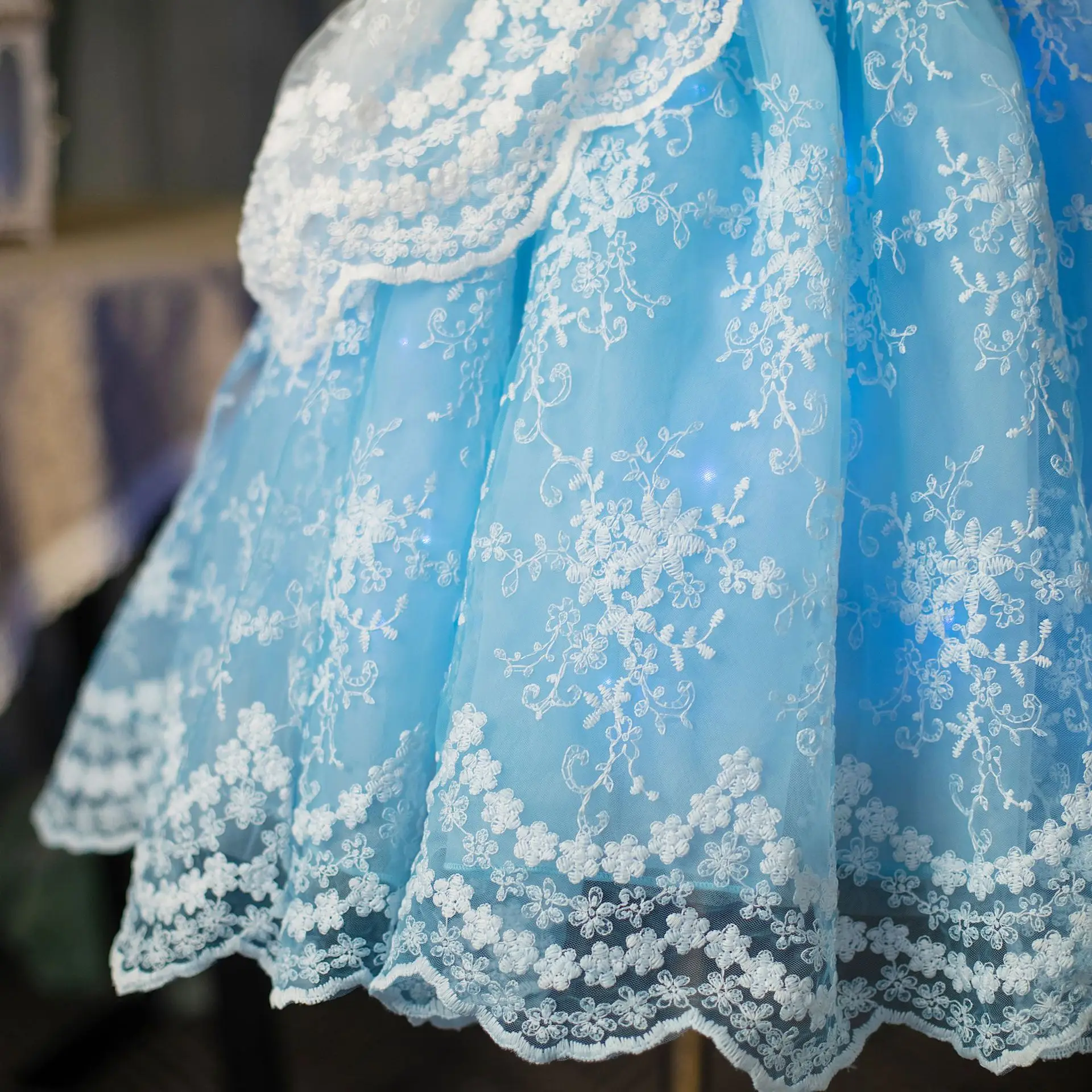 Cinderlla Dress For Girls Luxury Fluffy Lace Princess Costume Kids Halloween Carnival Cosplay Outfit Fantasy Fairy Disguise Sets