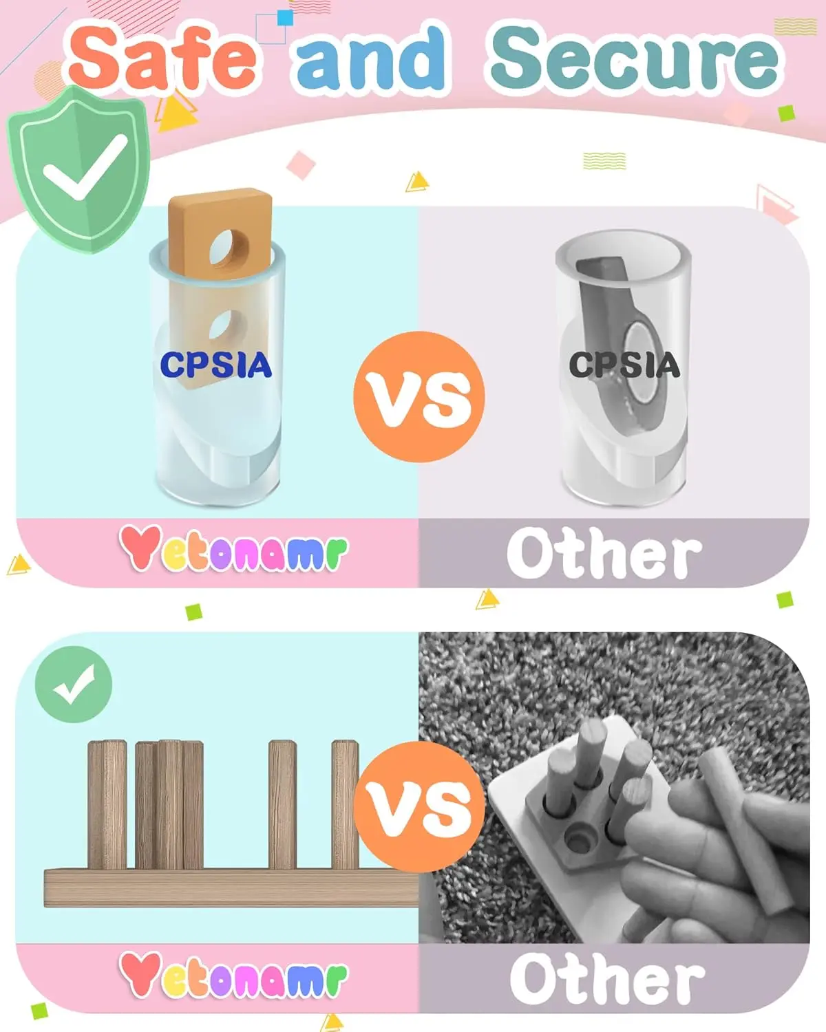 Montessori Toys for 1 2 3 Years Old Boys Girls Birthday Gifts, Wooden Sensory Toys for Ages 2-4 Toddlers Kids Baby, Toddler Lear