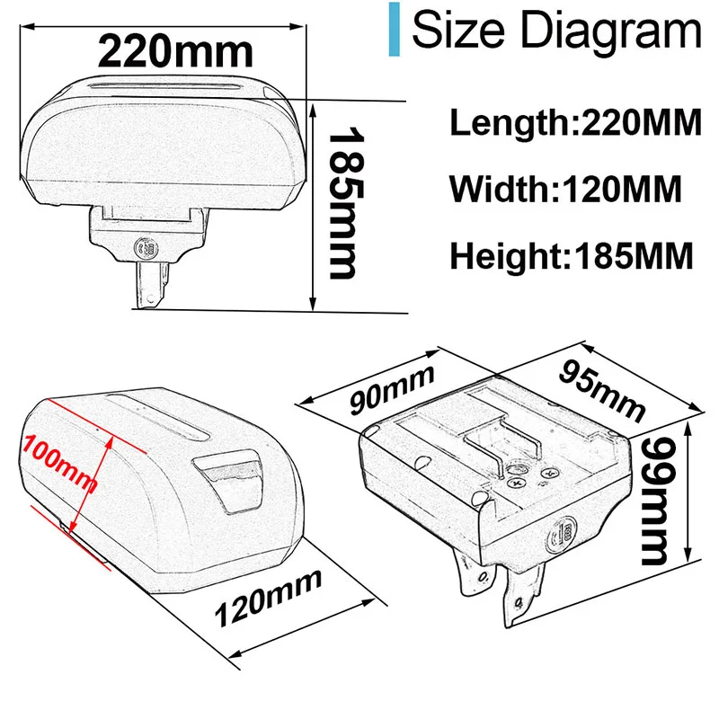 Electric Bicycle Seat Post EBike Battery, 36V, 14Ah, 12Ah, 10Ah, 18650 Sanyo Li-ion Cell for Bafang TSDZ2, 250W, 350W, 500W