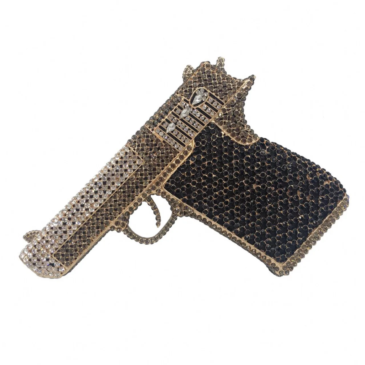 Special Pistol Gun Shape Drip Rhinestone Bridal Evening Bag Clutch Bag Purse For Party Prom Wedding Crystal Diamond Clutches Bag