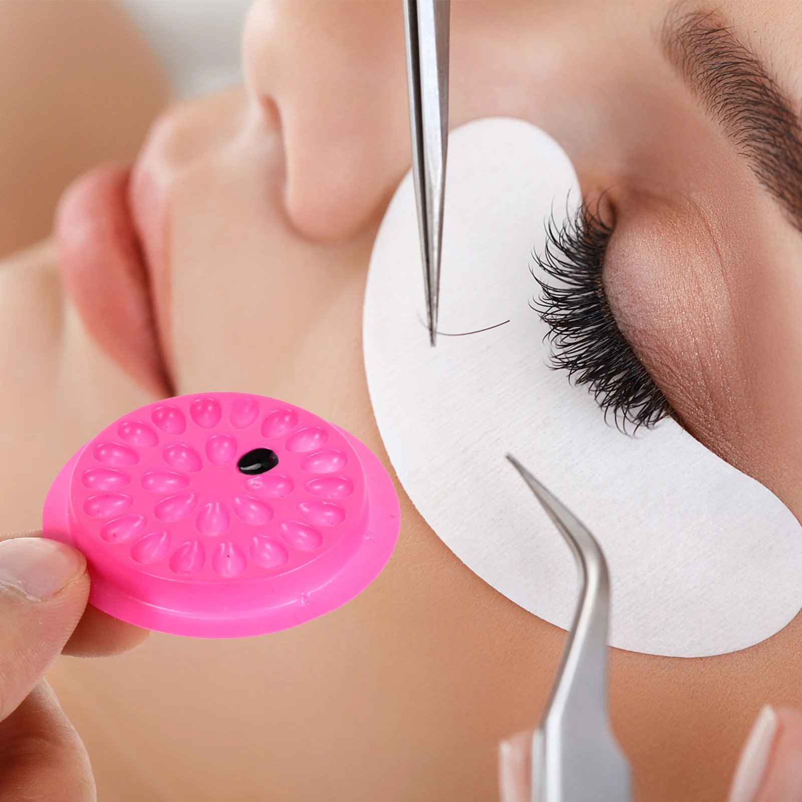 150 قطعة صواني رمش القابل للتصرف قسط البلاستيك رمش تمديد حامل الصمغ طويلة الأمد مقاومة للتعفن لوازم صالون تجميل #6