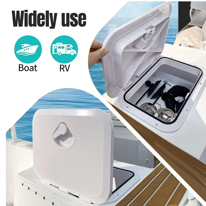 Boat Accessories Marine Deck Access Hatch Cover ABS Inspection Hatch Storage Box Cover for Boat Yacht RV Marine Hardware White