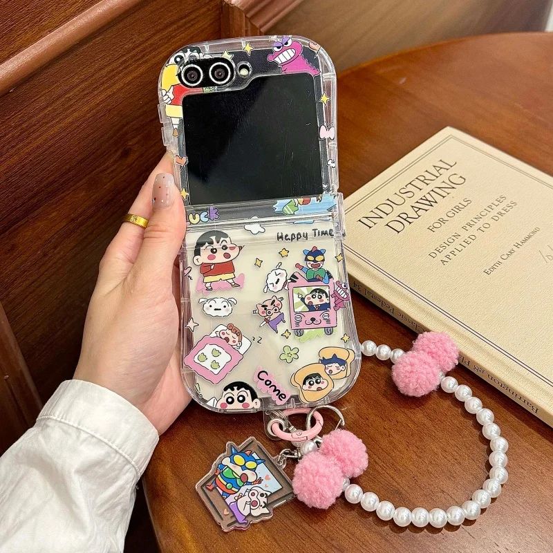 เคสโทรศัพท์พับได้ลายการ์ตูนน่ารัก ชินจัง&ชินจังและผองเพื่อน สำหรับ Samsung Z Flip 3 4 5 6 ZFlip 7