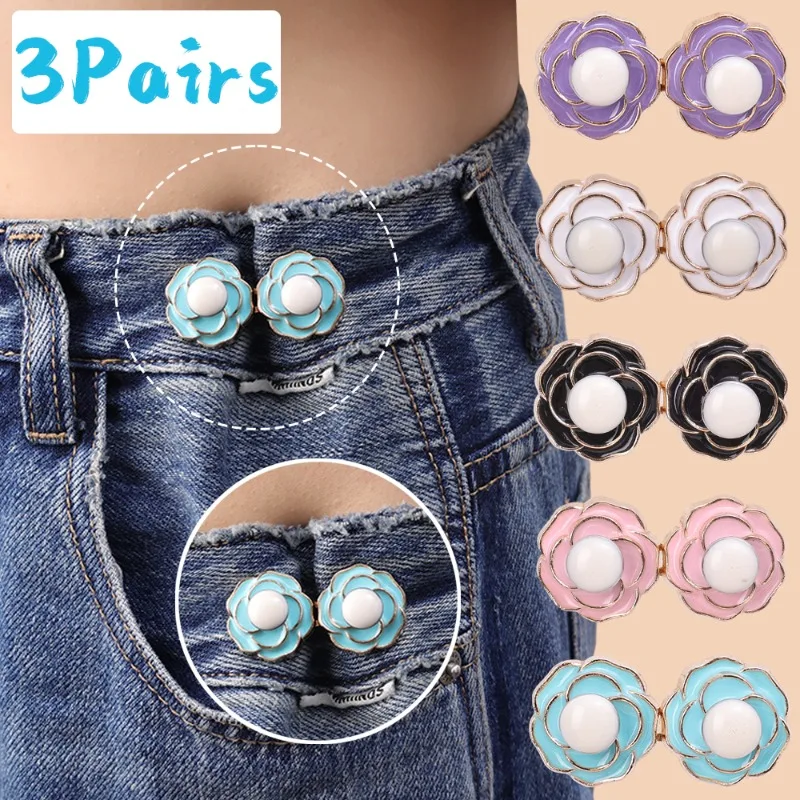 

Camellia Adjustment Button Detachable Metal Waist Buckle Sewing-Free Button Jeans Perfect Fit Reduce Waist Clothing Accessories