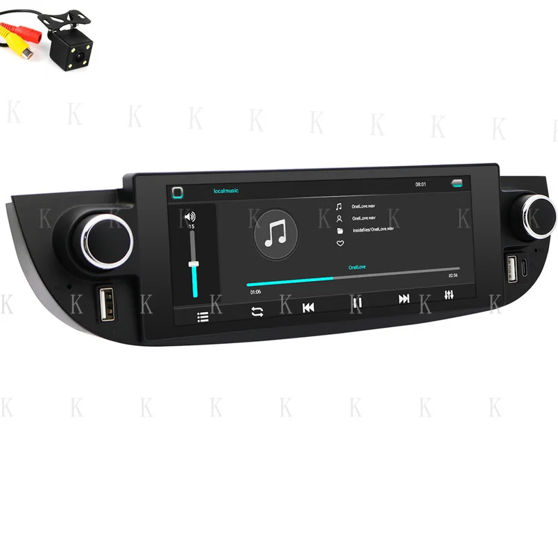 FOR 1DIN Car Multimedia Player BT SWC Mirror Link W/CAM For Fiat 500 2007-2018