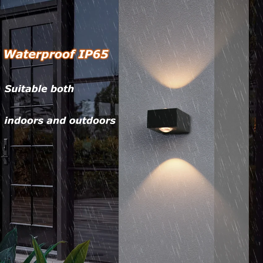 

6W Led Wall Lamp Outdoor/ Indoor Waterproof IP 65 Surface Mounted LED Up and Down Wall Light Porch Garden Decor Lighting