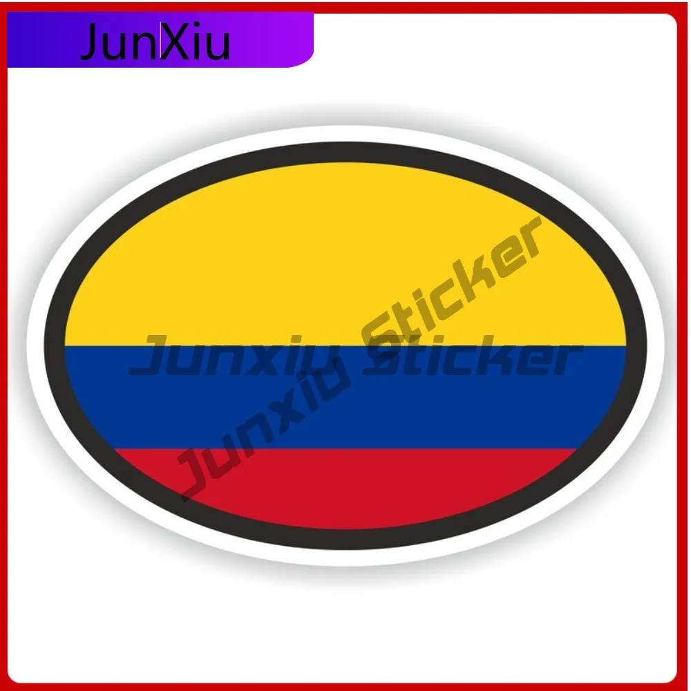 

Colombia Oval Sticker With National Flag Badge Scratch Cover Vinyl Decal Personalized Stickers Front And Rear Windshield Waterpr