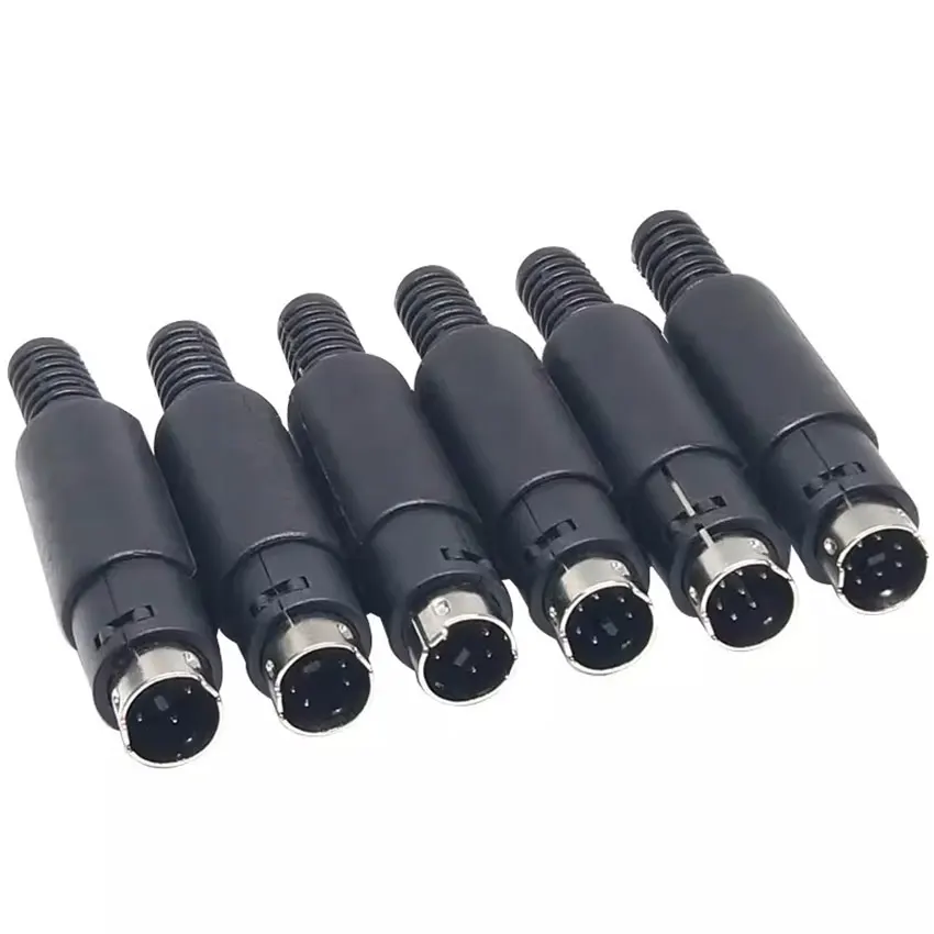 5PCS Mini DIN Plug 3/4/5/6/7/8 PIN Chassis Cable Mount Male Female Socket 3-8Pin Welding Wire S Terminal Mini PS2 Male Connector