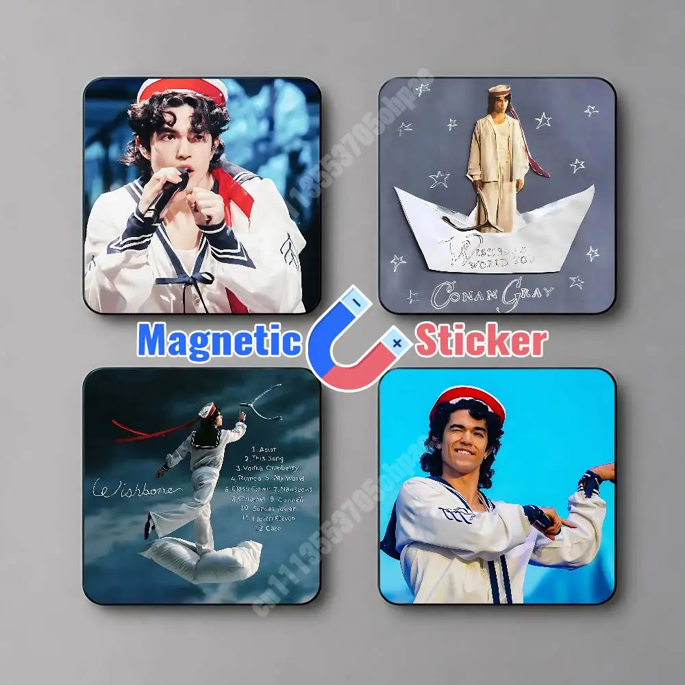 C-Conan G-Gray Wishbone Magnetic Sticker Removable Fridge Decal for Metal Surfaces Magnet Label