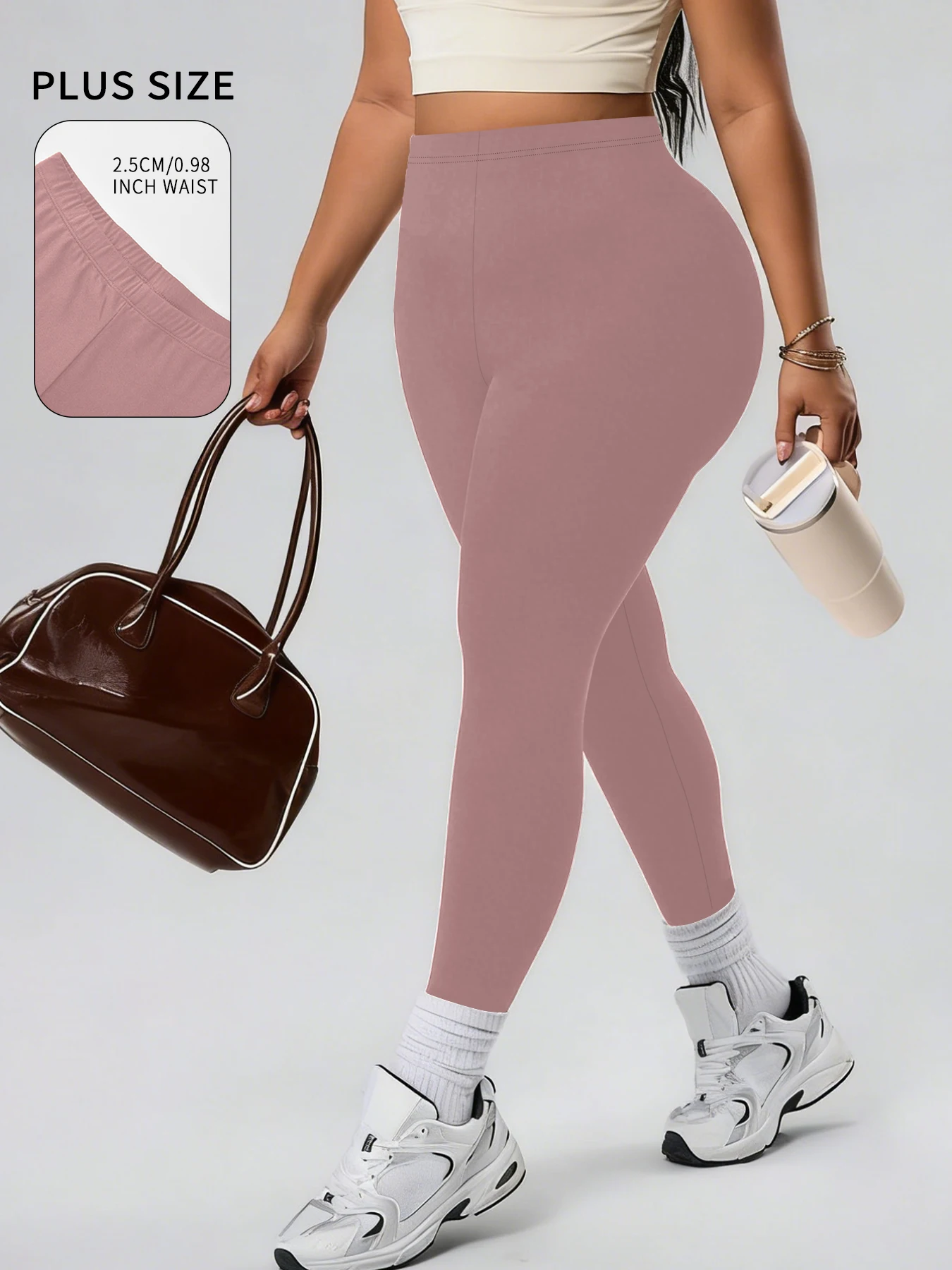 

Plus size Low Rise Super Soft Leggings for Women - High Elasticity Tights for Yoga Running Workout Casual Wear