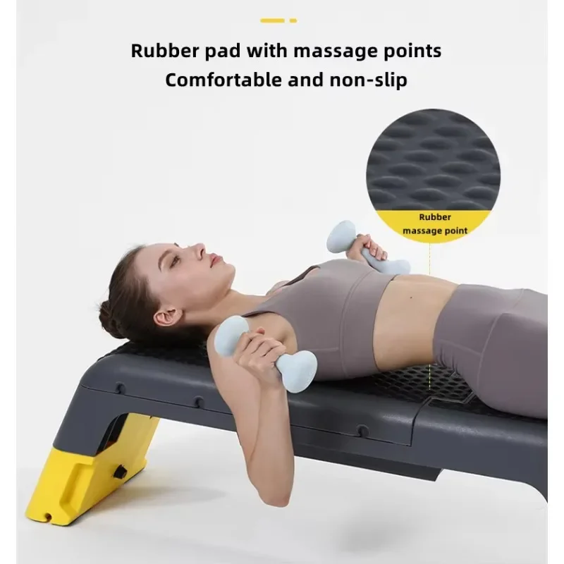 

Yellow Adjustable Angle Aerobic Step Board Non-Slip Cover Multi-Functional Fitness Equipment For Dynamic Home Gym Workouts