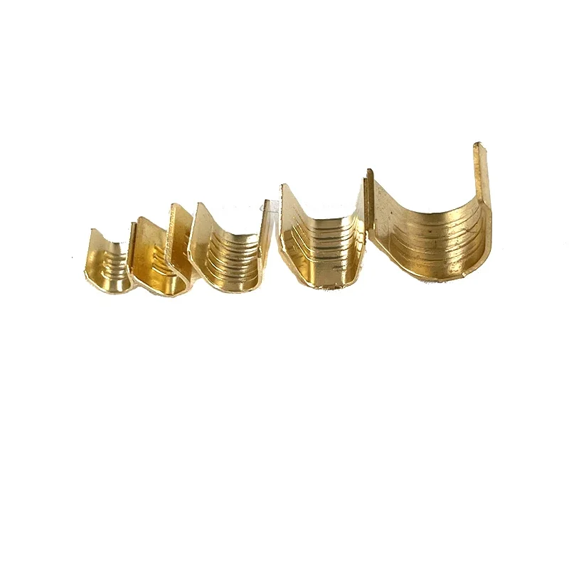 100 pcs lot 0.2-10 mm2 U-Shaped Crimping Terminal H62 Brass Wire Buckle Poly Wire Nose Wire Connector 454TS 454A 454B 454C 454D