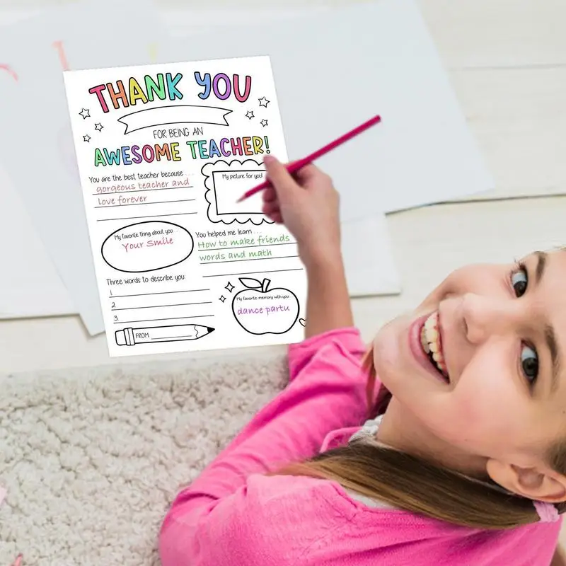 

Coloring Teacher Thank You Cards Class Kindergarten Card Fun Project Kids Teacher Appreciation Cards For Kids Children Elementar