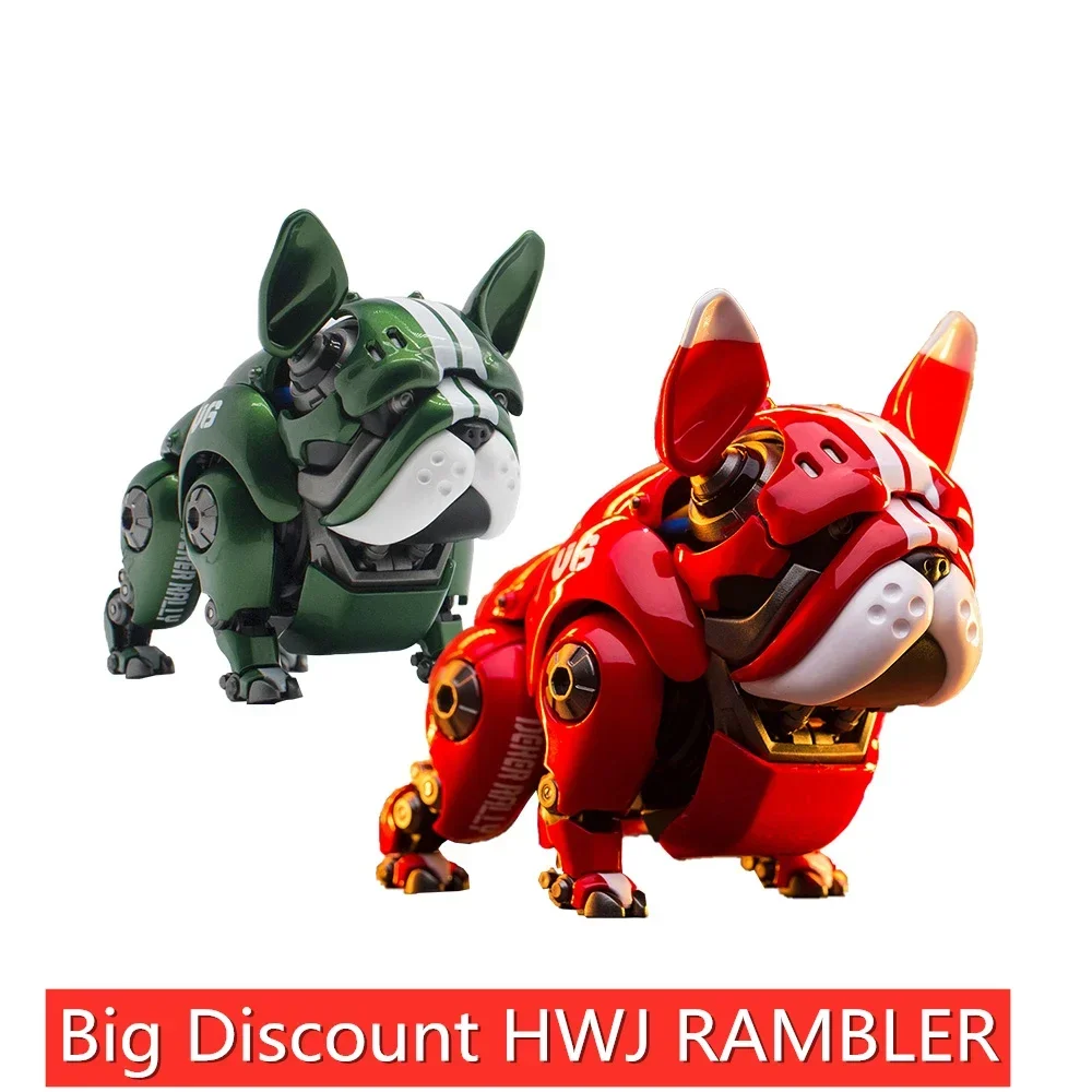 （（Big Discounts）Genuine Original HWJ RAMBLER Mechanical Bulldog Red Green Color Robot Dog Action Figure Kids Toys