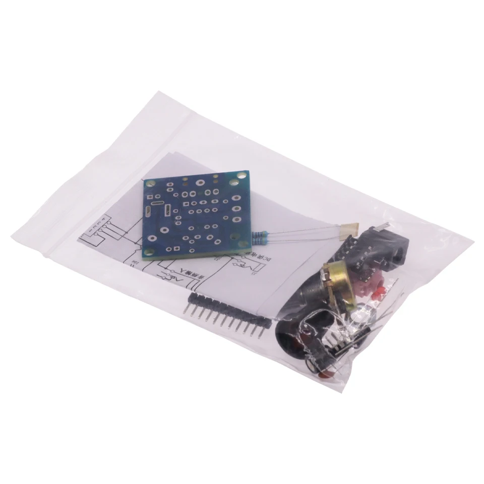 Kit Amplificatore Audio LM386 Fai-da-te, Scheda 37x41mm, Alimentazione 3-12V DC, Per Altoparlanti 0.5-10W, Con LED Indicatore - copertina