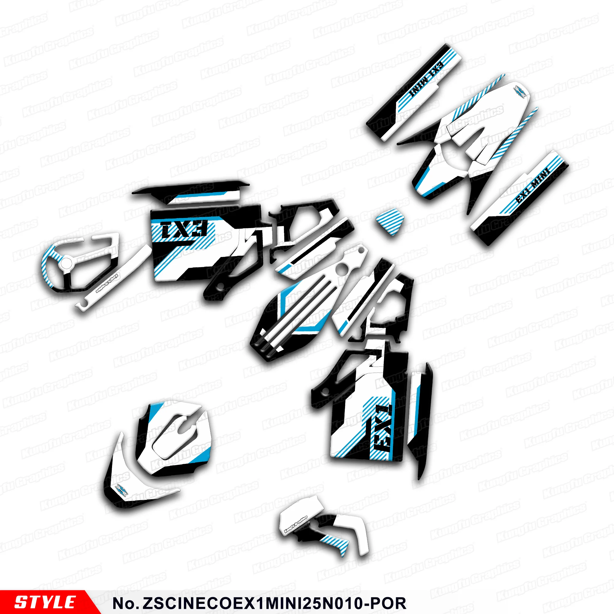 

Наклейки JY RACING на заказ, полный комплект для оклейки, прочные виниловые клейкие наклейки для CINECO EX1-MINI, графический комплект, декоративные