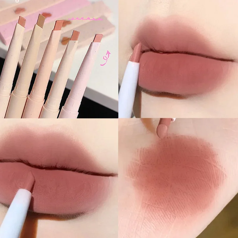 Matte Contour Lip Liner 5สีกันน้ำยาวนานอวบกำมะหยี่ลิปสติกธรรมชาติ Outline ริมฝีปากปากกาแต่งหน้าเครื่องสำอางค์