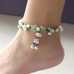 Jade Butterfly Anklets for Women Amulets Carved Gifts Talismans Natural Designer Green Chinese Man Vintage Jewelry Men Gemstone