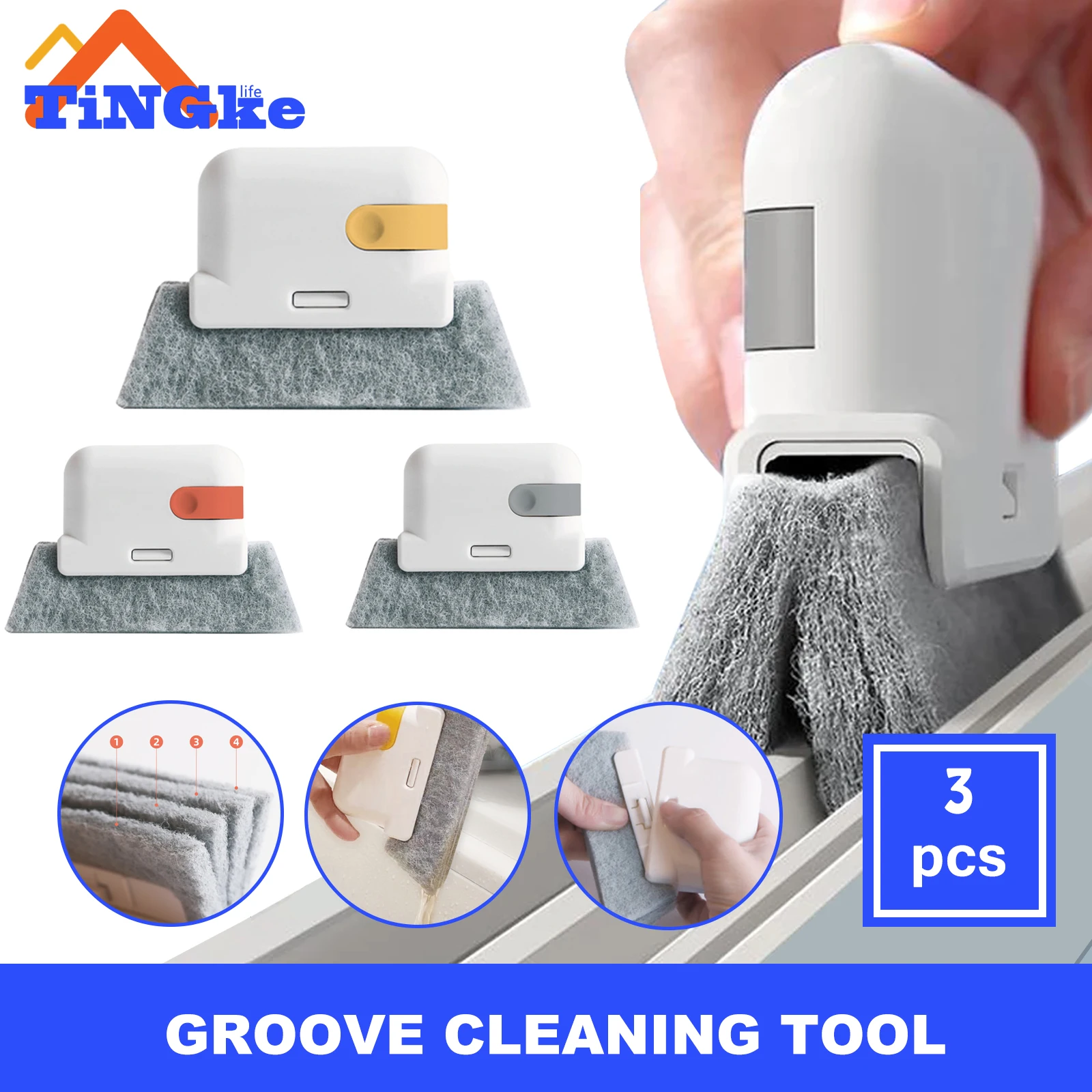 Tingke Window Groove Cleaning Tool Window Slot Cleaner Brush Sliding Door Track Cleaning Tools Crevice Cleaner